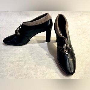 Brighton Stacey Black Leather Ankle Boot Size 7N